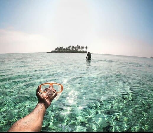 Overwater bungalows in Lakshadweep